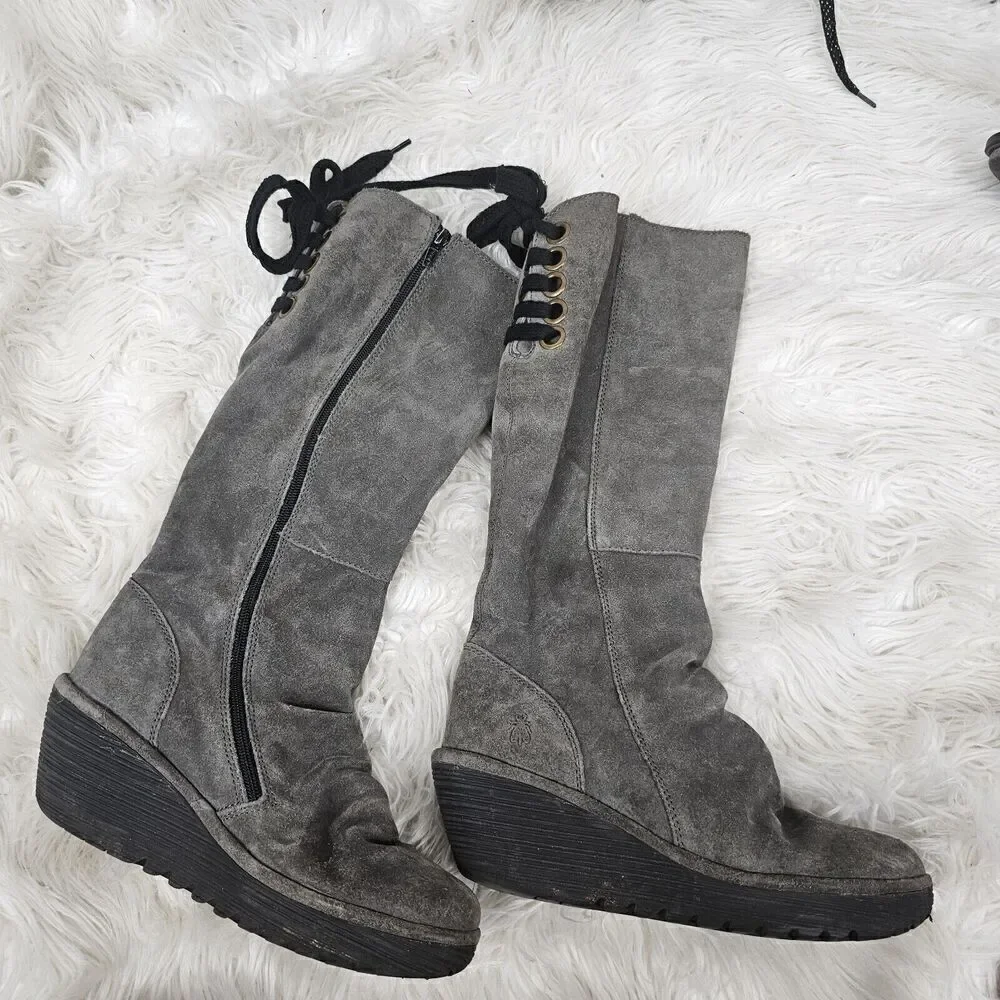 Fly London 'Yust' Knee High Platform Wedge Boot (Women) Size 40 9.5/10